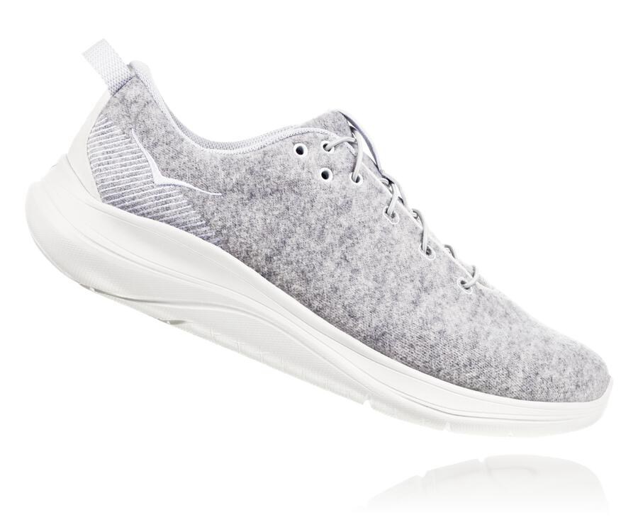 Hoka One One Hardloopschoenen Dames - Hupana Flow Wool - Grijs - MW4128673